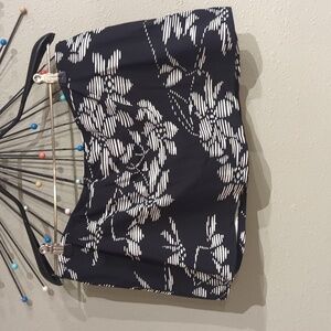 Garnet Hill Black White Women's Swim Skirt Bikini Bottoms Size 10 Black White